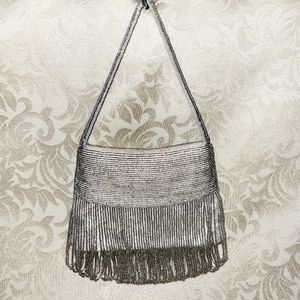 Cache Mini Silver Beaded Evening bag